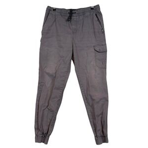 Tony Hawk Mens Cargo Jogger Pants Gray Elastic Waist Skate Streetwear Size Med.